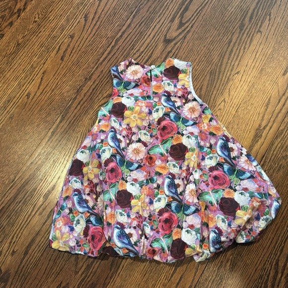 Kookooshka Cape Cod Toddler Girls Dress 3/4 Bubble Hem Floral Butterflies EUC - Picture 6 of 8